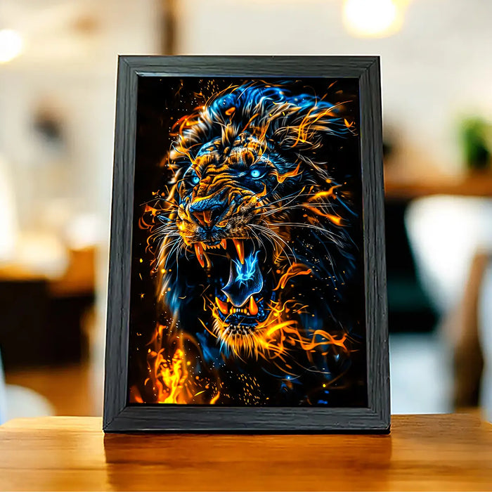 Cadre Lion Feu