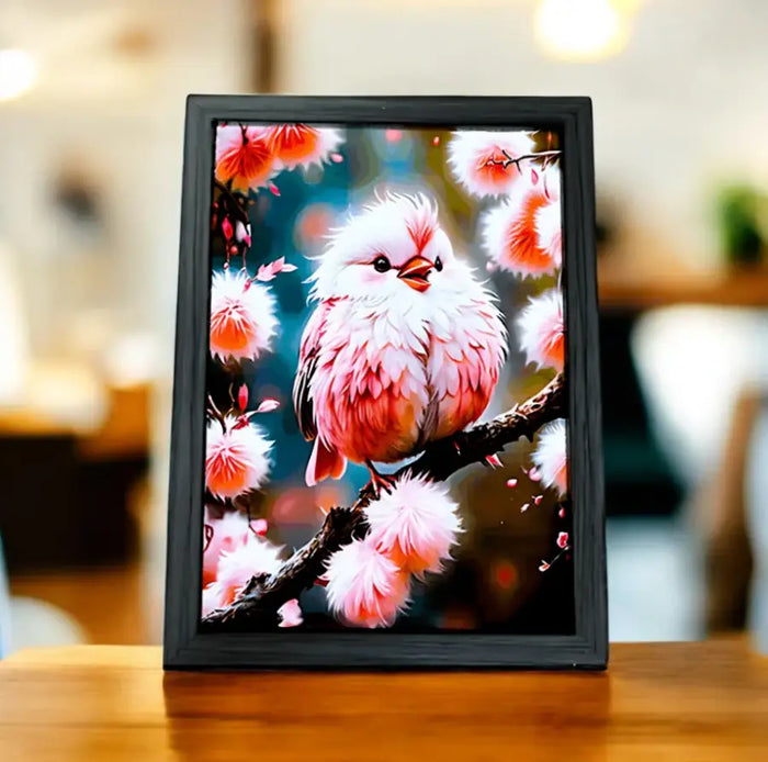 Cadre Oiseau Rose