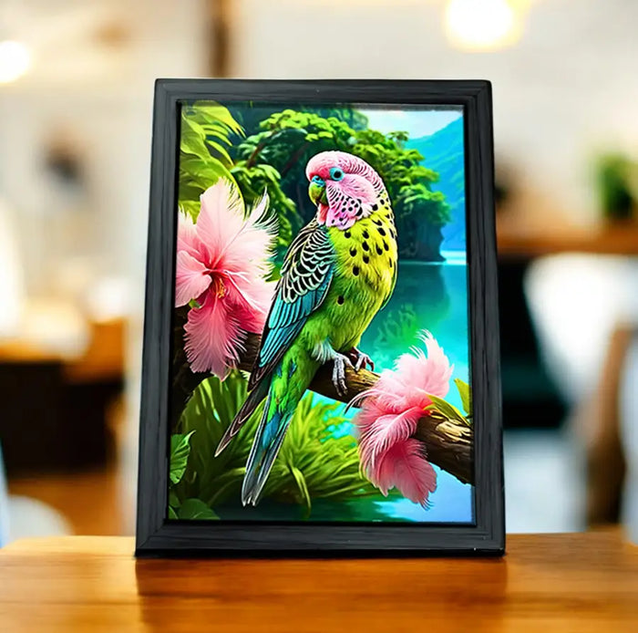 Cadre Perroquet Tropical