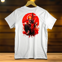T-Shirt Ichigo Kurosaki blanc avec illustration colorée et design animé