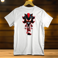 T-Shirt Shadow blanc Les Bois d'Aurore avec imprimé personnage Shadow de dos au design moderne