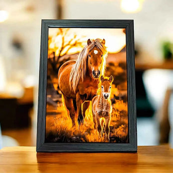Cadre Cheval Famille