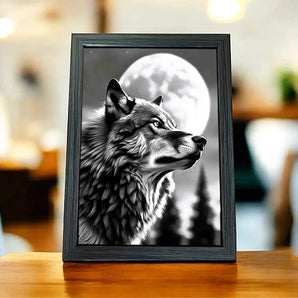 Cadre Loup Monochrome