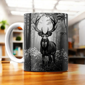 Mug Cerf Noir et Blanc