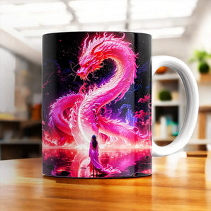 Mug Dragon Chinois Rose