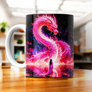 Mug Dragon Chinois Rose