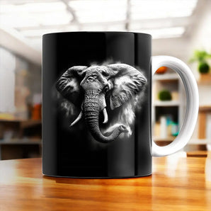 Mug Elephant Noir et Blanc