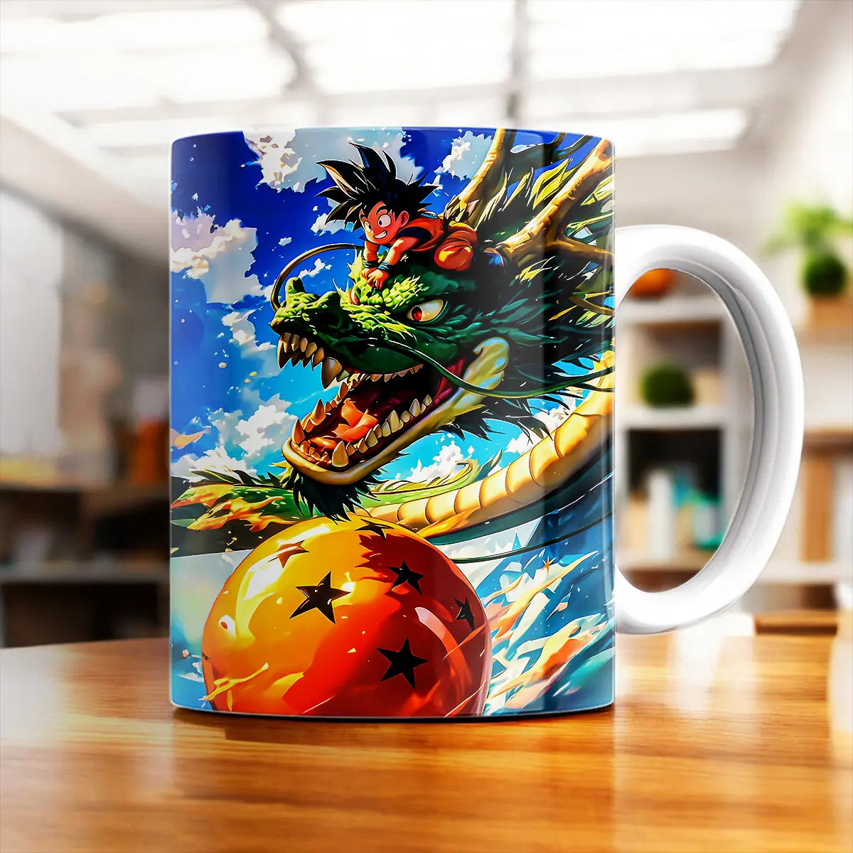 Mug Goku Dragon Les Bois d’Aurore style Dragon Ball pour enfant et fan