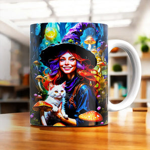 Mug Sorcière Chat Champignon