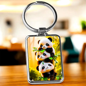 Porte Clé 3 petits Pandas