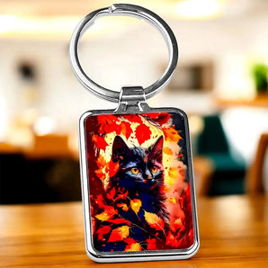 Porte Clé Chat Automne