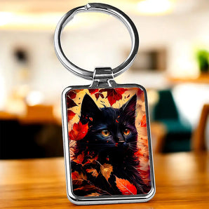 Porte Clé Chat Automne