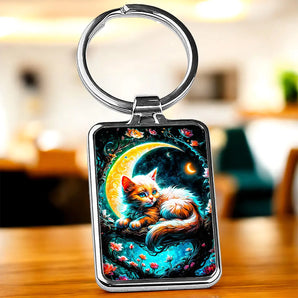 Porte Clé Chat Lune