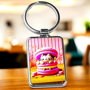 Porte Clé Chat Macaron
