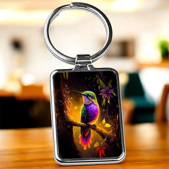 Porte Clé Colibris Violet