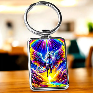 Porte Clé Licorne Arc en Ciel