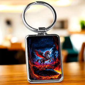Porte Clé Licorne de Feu