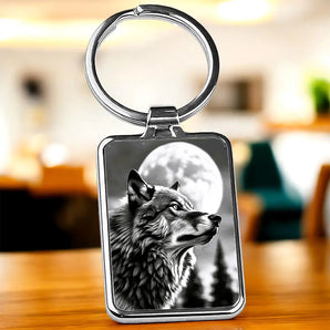 Porte Clé Loup Monochrome