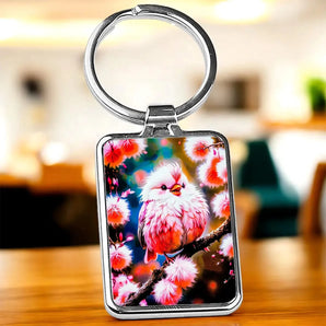 Porte Clé Oiseau Rose