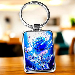 Porte Clé Rose Bleue