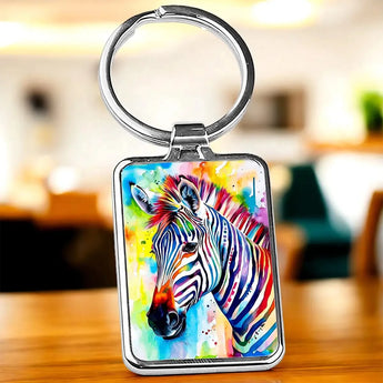 Porte Clé Zèbre Coloré