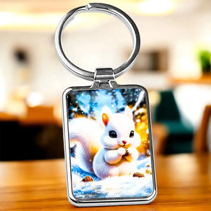 Porte Clé Écureuil Blanc