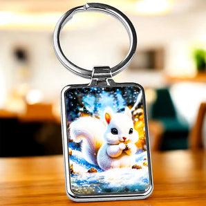 Porte Clé Écureuil Blanc