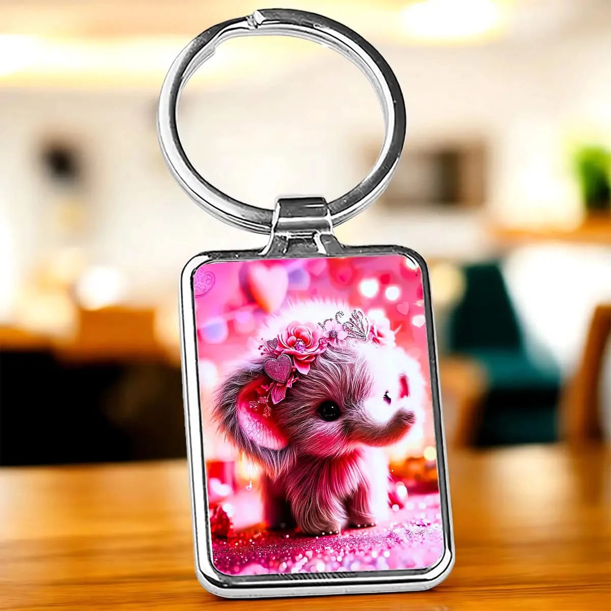 Porte Clé Éléphant Rose