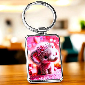 Porte Clé Éléphant Rose
