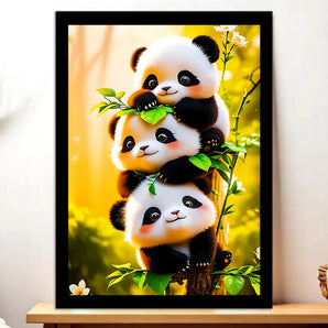 Tableau 3 petits Pandas