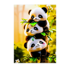Tableau 3 petits Pandas