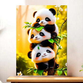 Tableau 3 petits Pandas