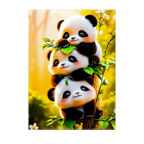 Tableau 3 petits Pandas
