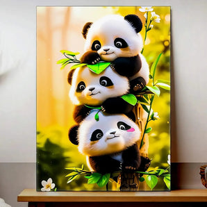 Tableau 3 petits Pandas