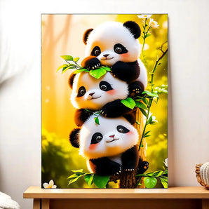Tableau 3 petits Pandas