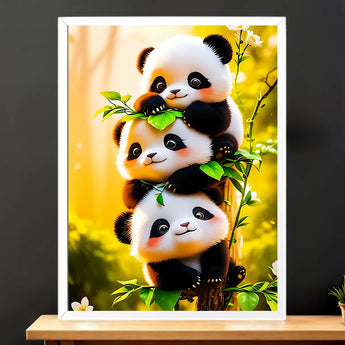 Tableau 3 petits Pandas