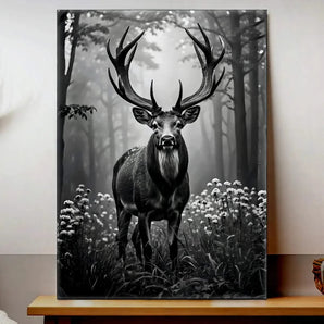 Tableau Cerf Noir et Blanc