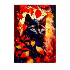 Tableau Chat Automne