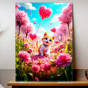 Tableau Chat Coeur