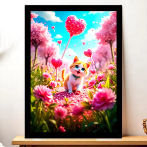 Tableau Chat Coeur