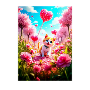 Tableau Chat Coeur