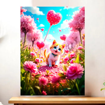 Tableau Chat Coeur