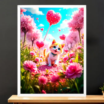Tableau Chat Coeur