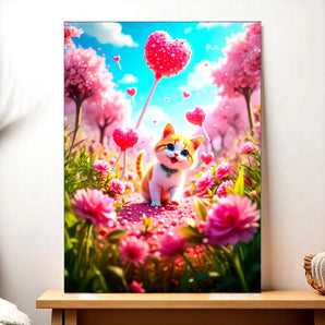Tableau Chat Coeur