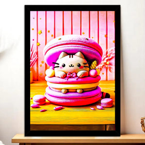 Tableau Chat Macaron