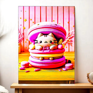 Tableau Chat Macaron