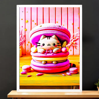 Tableau Chat Macaron