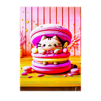 Tableau Chat Macaron