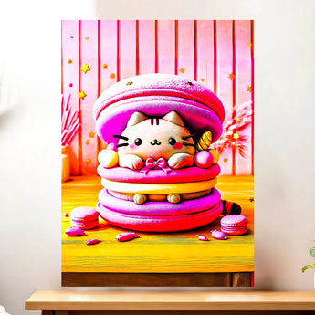 Tableau Chat Macaron