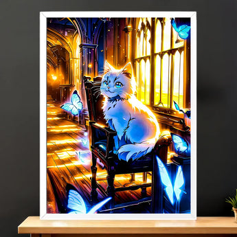 Tableau Chat Papillon